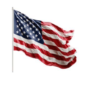 USA flag isolated. Illustration png