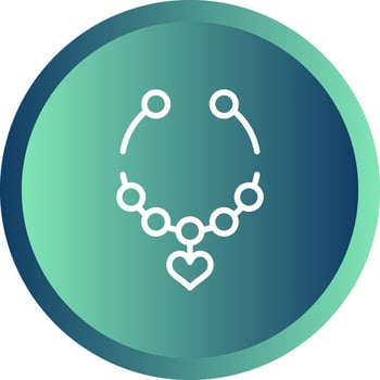 Heart Shaped Necklace Vector Icon
