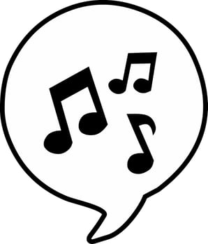 Music note icon vector image illustration. Fit for music lesson.