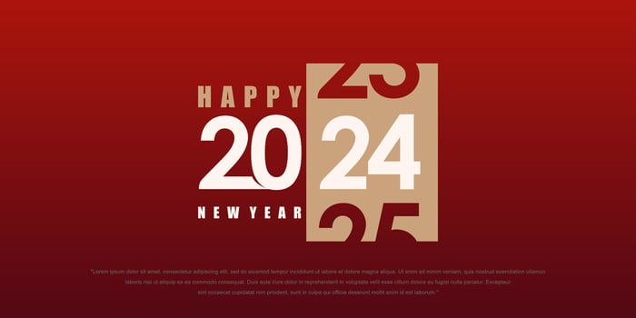 2024 Happy New Year logo text design. 2024 number design template. Vector illustration.