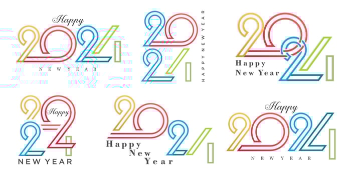 2024 Happy New Year logo text design. 2024 number design template. Vector illustration.