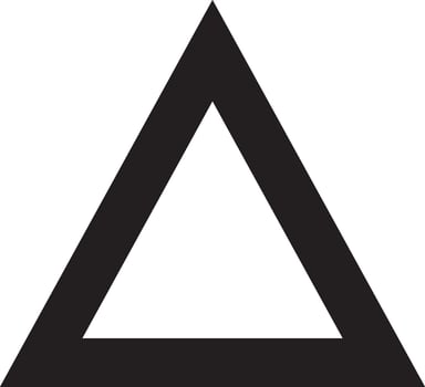 triangle shape arrow  black outline icon  design graphic symble element on png file transparent vector illustration