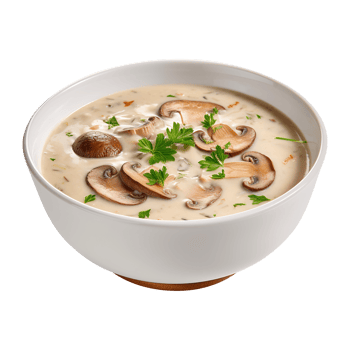 Delicious cream Bowl of mushroom soup, created with png