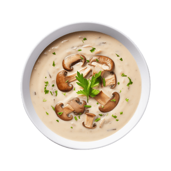 Delicious cream Bowl of mushroom soup, created with png