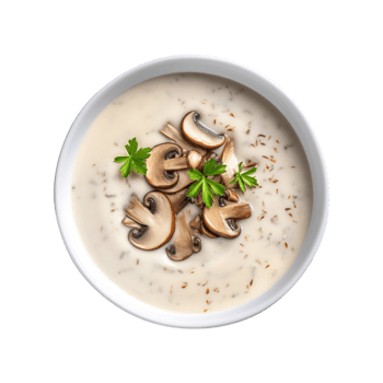 Delicious cream Bowl of mushroom soup, created with png