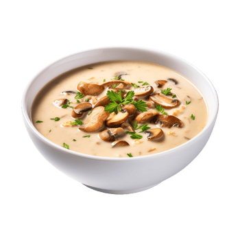 Delicious cream Bowl of mushroom soup, created with png