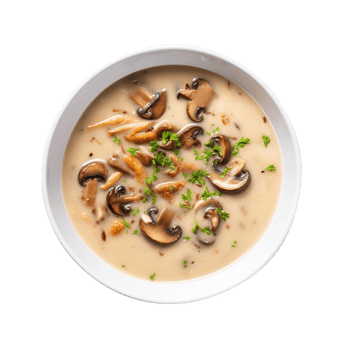 Delicious cream Bowl of mushroom soup, created with png