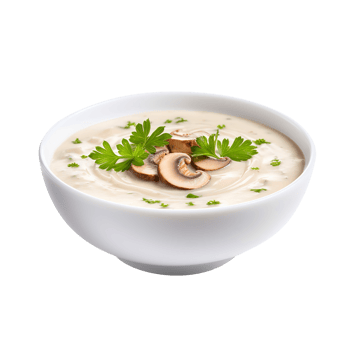 Delicious cream Bowl of mushroom soup, created with png
