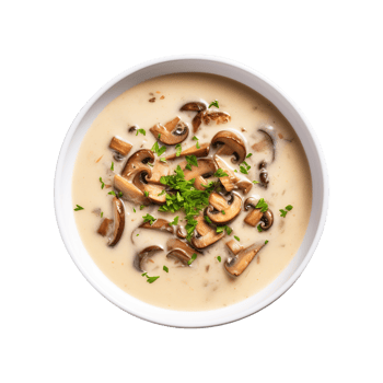 Delicious cream Bowl of mushroom soup, created with png