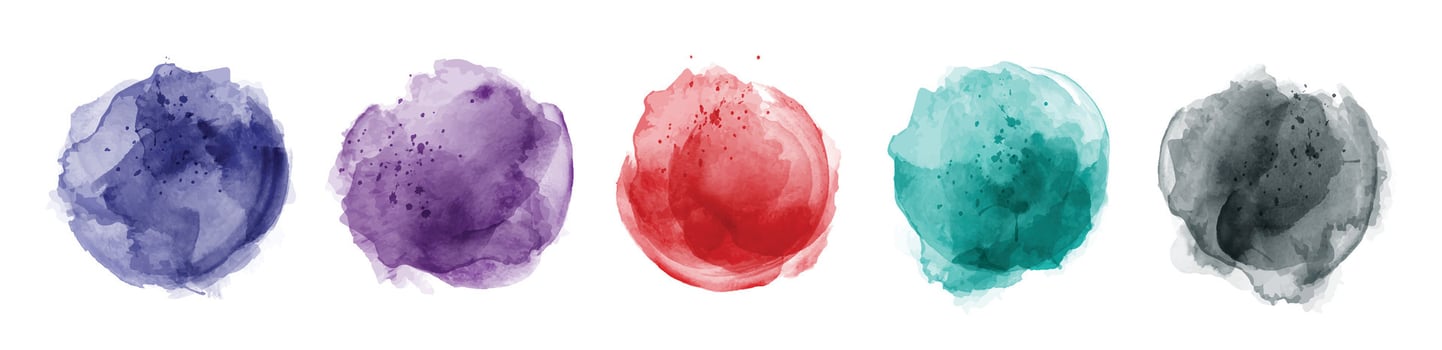 Set of hand drawn splash watercolor vector