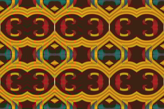 Ikat Floral Paisley Embroidery Background. Ikat Triangle Geometric Ethnic Oriental Pattern traditional.aztec Style Abstract Vector illustration.design for Texture,fabric,clothing,wrapping,sarong.