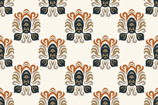 Ikat Damask Paisley Embroidery Background. Ikat Design Geometric Ethnic Oriental Pattern Traditional. Ikat Aztec Style Abstract Design for Print Texture,fabric,saree,sari,carpet. vector
