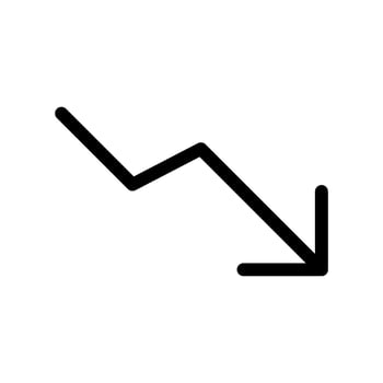 Trend Down Icon Vector Symbol Design Illustration