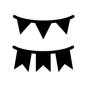 Bunting Icon Vector Symbol Design Illustration