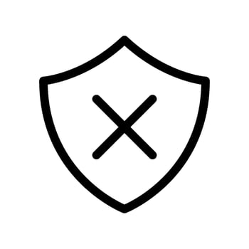 Inactive Shield Icon Vector Symbol Design Illustration