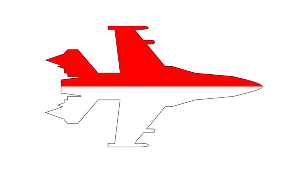 Fighter jet Indonesia flag vector illustration