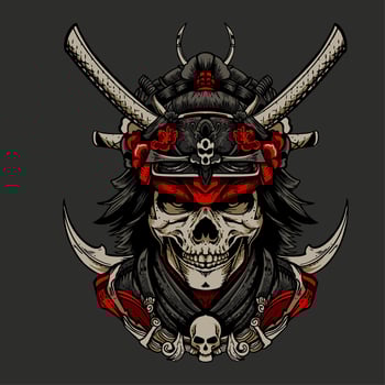 vector Japanese skulls samurai