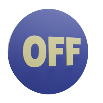 3 D illustration of off icon png