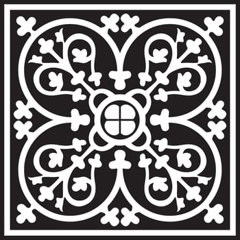 Vector monochrome square European ornament. Classic pattern of Ancient Greece, Roman Empire. Suitable for sandblasting, plotter and laser cutting