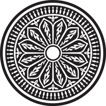 Vector round monochrome Arabic national ornament. Endless vegetablePattern of eastern peoples of Asia, Africa, Persia, Iran, Iraq