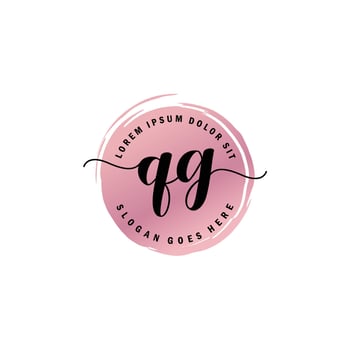 QG Initial Letter handwriting logo with circle brush template vector