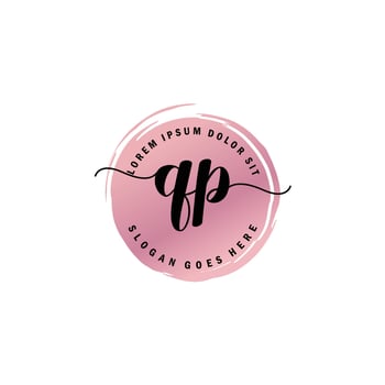 Q Initial Letter handwriting logo with circle brush template vector
