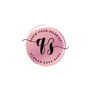 QZ Initial Letter handwriting logo with circle brush template vector