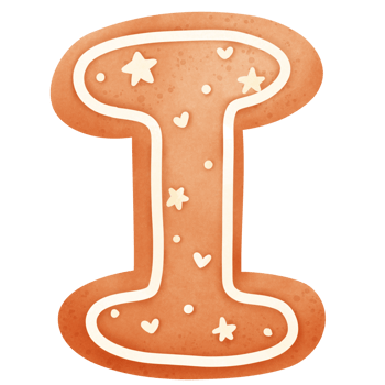 Watercolor Hand Drawn Gingerbread Alphabet Christmas Clip Art png