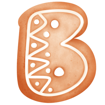 Watercolor Hand Drawn Gingerbread Alphabet Christmas Clip Art png