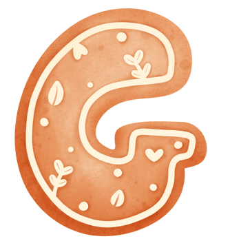 Watercolor Hand Drawn Gingerbread Alphabet Christmas Clip Art png