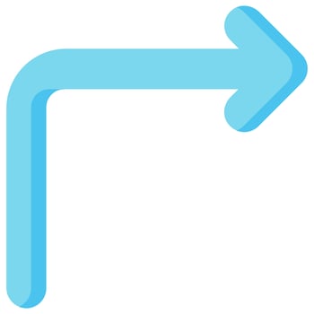 curved right arrow vector flat icon