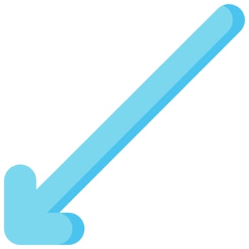 left down arrow vector flat icon