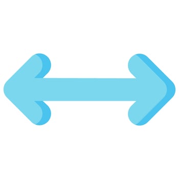 horizontal size arrow vector flat icon