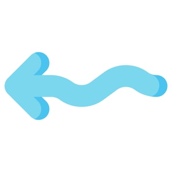 zigzag left arrow vector flat icon