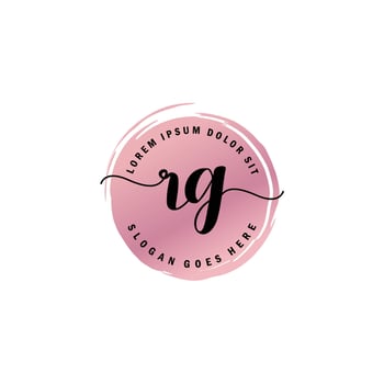 RG Initial Letter handwriting logo with circle brush template vector