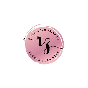RZ Initial Letter handwriting logo with circle brush template vector