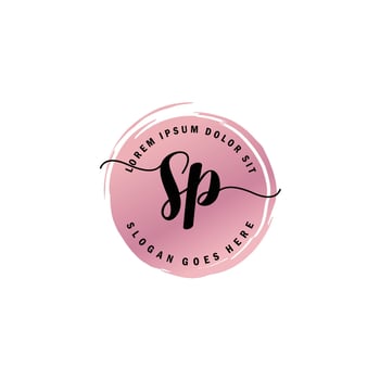 SP Initial Letter handwriting logo with circle brush template vector