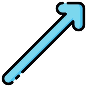 right up arrow vector filled icon