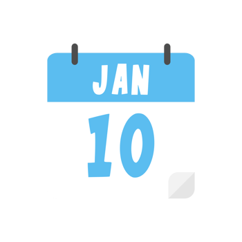 january 10th calendar icon on transparent background png