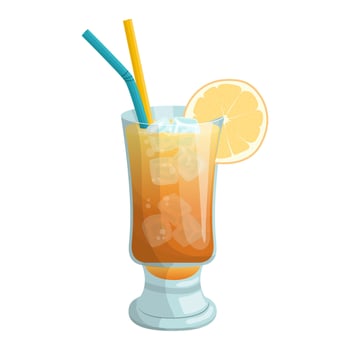 Cocktail screwdriver with gin. vector illustration on a white background.
