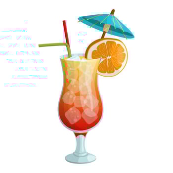 Cocktail sex on the beach. vector illustration on a white background.