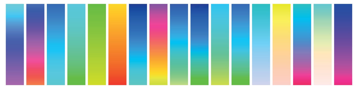 Abstract gradient background set. Soft color palette of blue, pink, purple and green. Vector illustration with yellow and sunset tones.
