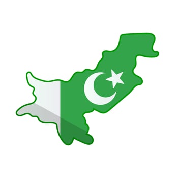 Pakistan map of Pakistani flag design. Vector. vector
