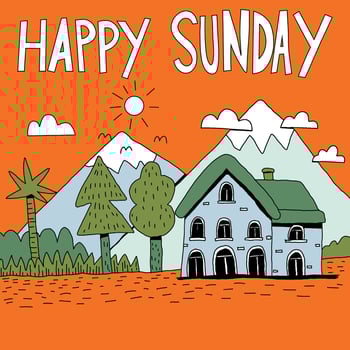 happy sunday hand drawn illustration vector