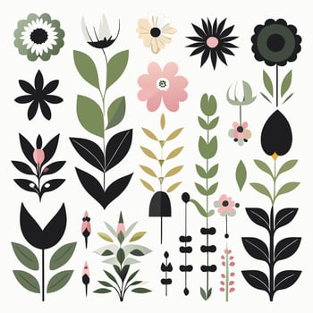 Flowers collection, vector design