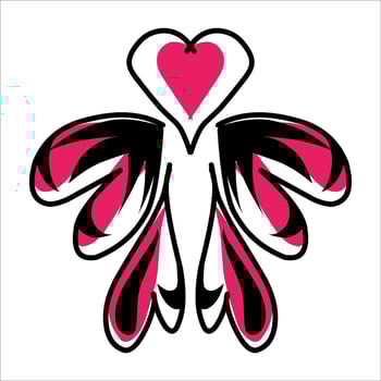love ornament illustration, valentines day ornament, love icon design with attractive kha carving for valentines celebration vector