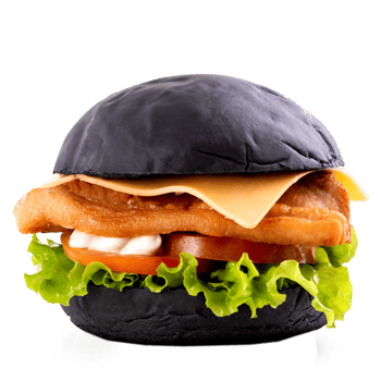 Tasty black vegetarian burger png