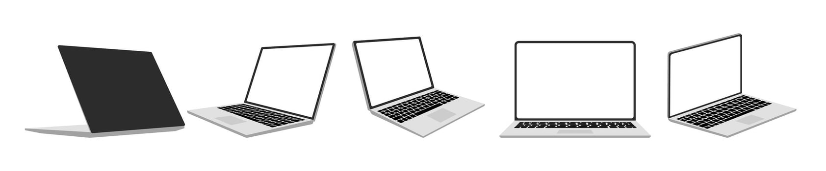 laptop device gadget computer from all view angle vector
