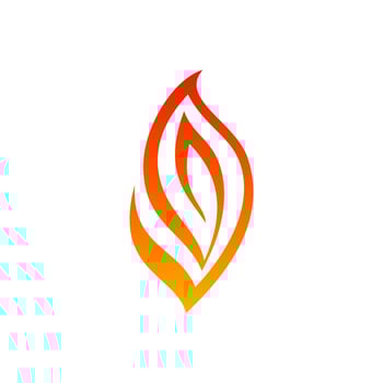 Flame company logo template, fire logo gradient vector
