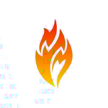 Flame company logo template, fire logo gradient vector